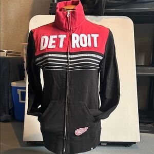 47 Brand Black and Red Detroit Zip-Up Jacket